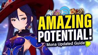 MONA UPDATED GUIDE How to Play Best Artifact amp Weapon Builds Team Comps  Genshin Impact 41 [upl. by Cinnamon499]