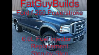 Ford 60L Power Stroke Driver side Fuel Injector Replacement StepbyStep [upl. by Aneeled]