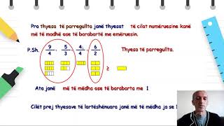 Klasa 6  Matematikë  Thyesat e parregullta dhe numrat e përzier [upl. by Ylenats]