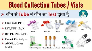 Blood Collection Tubes  Vacutainer  हिंदी में  Phlebotomy  For Nursing and Medical Students [upl. by Heriberto]