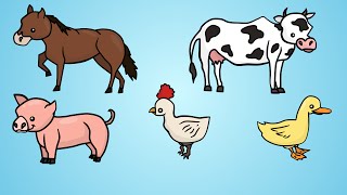 Draw Five How to Draw Farm Animals [upl. by Janna]