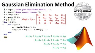 Gauss Elimination Method with MATLAB code [upl. by Yolane]