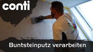 Conti Coatings  Conti Buntsteinputz  Profilösungen in der Praxis Verarbeitung Mosaikputz [upl. by Suirada]