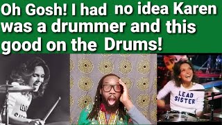 Amazing Karen Carpenter drumsdrumming solo reaction [upl. by Hump]