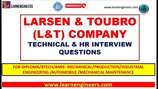 LARSEN AND TOUBRO L ampT COMPANY MECHANICAL TECHNICAL amp HR INTERVIEW QUESTION SELECTION CRITERIA [upl. by Illak845]