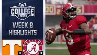 The Greatest CPU vs CPU Game Youll Ever See 10 Tennessee vs 3 Alabama Week 8RFL CS7 Highlights [upl. by Arabela]