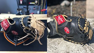 Rawlings Heart of the Hide R2G Catchers Mitt Relacing [upl. by Lleda]