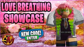 CODES Love Breathing Showcase  Location  PVP  WISTERIA ROBLOX [upl. by Naruq]