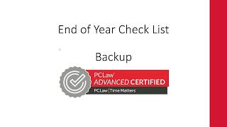 PCLaw Data Backup [upl. by Airt]