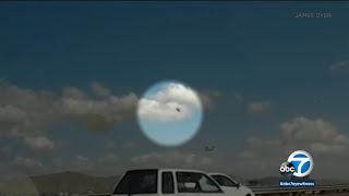 Video captures F16 pilot ejecting moments before jet crashes near March Air Reserve Base  ABC7 [upl. by Kirima985]