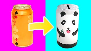 MANUALIDADES PARA NIÑOS 🐼 Alcancías recicladas FÁCILES DE HACER ♻️ Manualidades con reciclaje PANDA [upl. by Buckler]