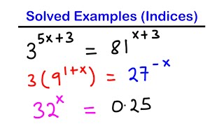 Solved Examples on Indices 1  SHS 2 CORE MATH [upl. by Ecnaralc]