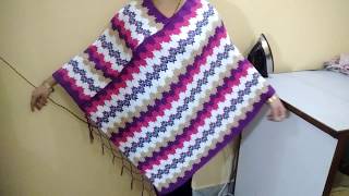 Convert stoleShawl to Poncho with only one cut amp two straight stitch [upl. by Madeleine]