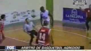 Basketball Player Hits Referee [upl. by Dorothi858]