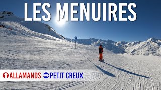 Skiing red and blue pistes Allamands and Petit creux in Les Menuires Les 3 Vallées [upl. by Nayar]