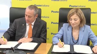 Il servizio del TG Poste sulla sigla dell’accordo [upl. by Anauqat]