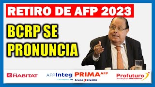 RETIRO DE AFP 4 UIT 2023 BCRP se pronuncia respecto al retiro de aportes para este año [upl. by Holle]