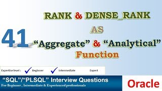 Oracle PL SQL interview question RANK and DENSE RANK as Aggregate Function and Analytical Function [upl. by Yssac]