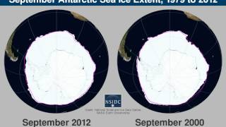 Antarctic Sea Ice Extent 19792012 From NSIDC [upl. by Oicafinob]