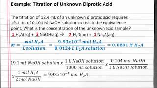 CHEM 101  Titration of Unknown Diprotic Acid [upl. by Mcdougall]