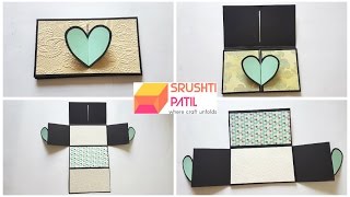 Heart lock accordion card Tutorial by Srushti Patil [upl. by Droffig]