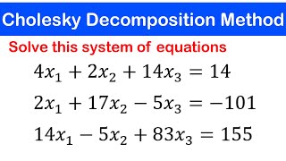 🟢04  Cholesky Decomposition Method Algorithm [upl. by Jeramie706]