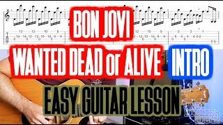 How to play Bon Jovi Wanted Dead or Alive intro on Guitar [upl. by Ieluuk338]