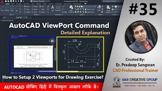 AutoCAD ViewPort Command  AutoCAD Tutorials 35  HindiUrdu Autocad 202125 cad design exercise [upl. by Macur439]