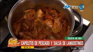 Receta de hoy capeletis y salsa de langostinos [upl. by Oettam]