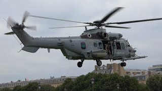 4K HELICOPTERS FRENCH PARADE DAY   EC665 Tigre NH90 AS532 Cougar EC725 Caracal [upl. by Lleinnad]