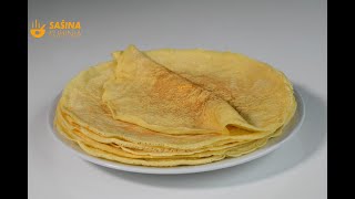 Crepes recipe Palačinke koje uvijek uspiju osnovni recept  Sašina kuhinja [upl. by Bonucci]