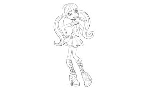 How to draw Draculaura Monster High Girl [upl. by Elraet]