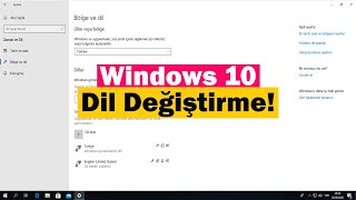 Windows 10 Dil Değiştirme Nasıl Yapılır  Detaylı Anlatım [upl. by Abroms299]