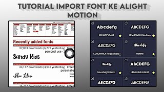 Tutorial menambahkan font ke Alight motion [upl. by Aiduan]