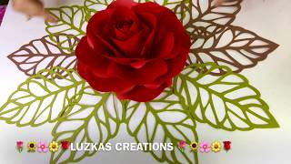 COMO HACER HOJAS PARA FLORES DE PAPELLUZKAS CREATIONS [upl. by Tacye]