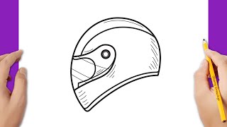 How to draw a motorcycle helmet [upl. by Leinoto]