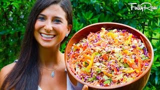 Rainbow Coleslaw with FullyRaw Mayonnaise [upl. by Eudora652]