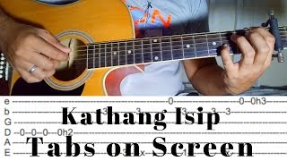 Kathang Isip  Ben amp Ben  Fingerstyle Guitar Cover Tabs on Screen [upl. by Azaleah]