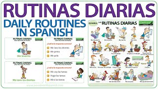 Spanish daily routines  Rutinas diarias en español [upl. by Ened]