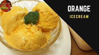 Orange Ice Cream RecipeOrange Icecream Banane Ka TarikaRecipe in HindiUrduCOOK WITH SANIA [upl. by Iden]