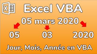 Excel VBA Trouver le Jour le Mois lAnnée dune date  VBA Year Month Day  Docteur Excel [upl. by Ettenot]