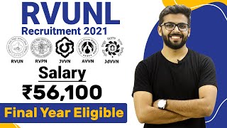 RVUNL Recruitment 2021  Salary ₹56100  Final Year Eligible  Latest Job Notification 2021 [upl. by Changaris]