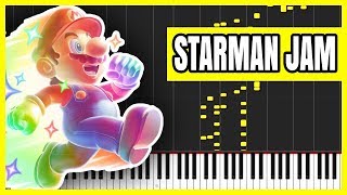 Starman Jam  Super Mario Bros Piano Tutorial Synthesia  Zebeldarebel [upl. by Kitarp]