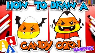 How To Draw A Candy Corn Bat amp Vampire For Halloween [upl. by Sofko]