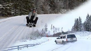 Åker Snowracer Bakom Volvon i 80kmh [upl. by Neidhardt]