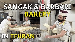 Baking Bread  Baking Iranian Sangak and Barbari Bread by a 30Year Experienced Artisan👌 [upl. by Claudie]