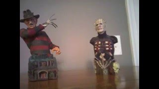 Gentle Giant Freddy Krueger and Neca Hellraiser Pinhead Mini Bust [upl. by Bever]