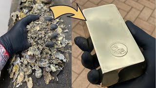 Mixed Metal Slag Melting  Trash To Treasure  Perfect Mirrored Bar  ASMR Metal Melting  BigStackD [upl. by Inele]