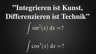 Integral sin2x amp cos3x  partielle Integration und Substitution [upl. by Belle]