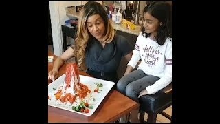 How we made our edible spaghetti volcano [upl. by Enelez]